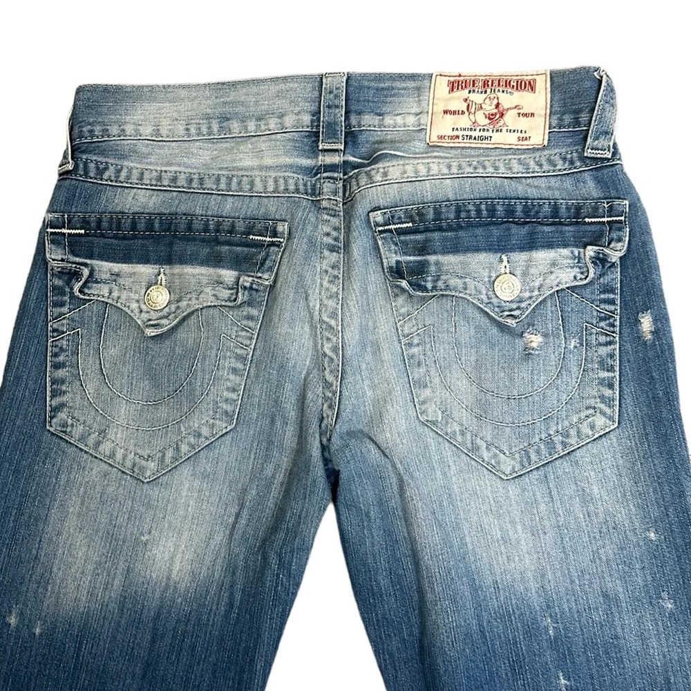 True religion blue distressed jeans size 32